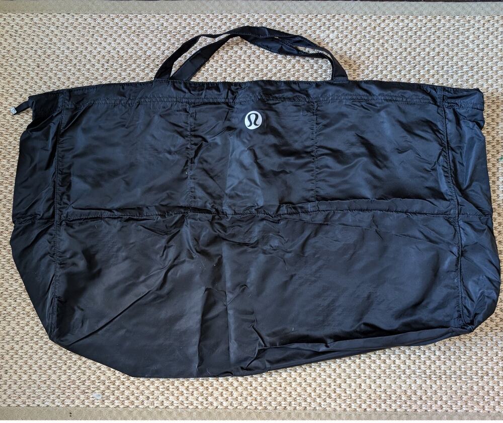 Lululemon Black XL Yoga Mat Carrier Gym Pilates Bag Nylon Multi Pocket